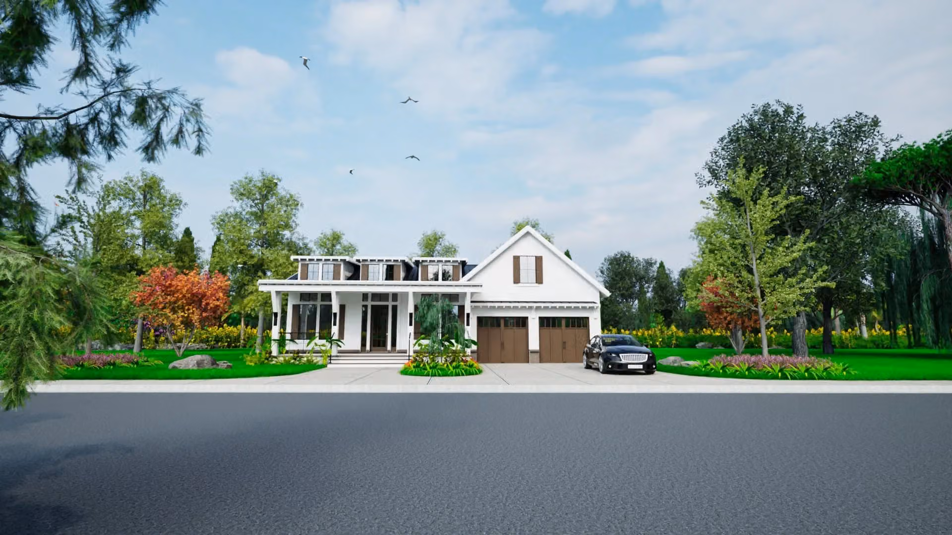 Modern Farmhouse architectural rendering